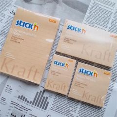 Samolepicí bloček Kraft Notes, hnědá barva, 76x127 mm, 100 listů, STICK N 21640 ,balení 100 ks