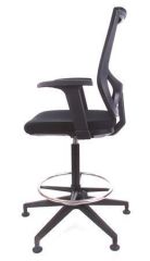 MAYAH  Pracovní židle Sky, s držákem na nohy, s kluzáky, černé čalounění, síťové opěradlo, MAYAH CM1105BA