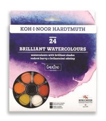 Koh-i-noor  Vodové barvy Brillant, 24ks, 22,5 mm, KOH-I-NOOR