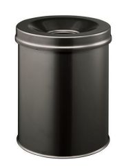 Durable  Odpadkový koš Safe, černý, nehořlavý, kovový, kulatý, DURABLE