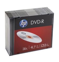 DVD-R, 4,7 GB, 16x, 10 ks, slim case, HP 69314 ,balení 10 ks