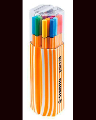Stabilo  Liner  Point 88 Twister Pack, 20 barev, 0,4mm, v plastovém obalu, STABILO