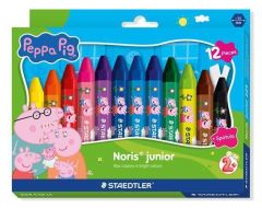 Voskovky Noris Junior 224, 12 barev, jumbo, edice Peppa Pig, šestihranné, STAEDTLER 224 C12 L1