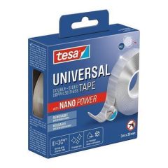 TESA  Lepicí páska Universal Nanotape, transparentní, oboustranná, snímatelná, 30 mm x 3 m, TESA 55810-0