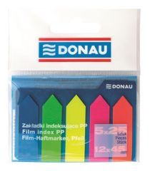 Donau  Záložky, neon, okraj ve tvaru šipky, 5x25 lístků, 12x45 mm, DONAU ,balení 125 ks