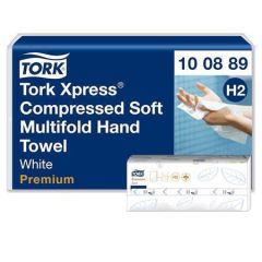 TORK  Papírové ručníky Xpress Multifold, bílá se vzorem listů, 2-vrstvé, systém H2, Premium, TORK 100889