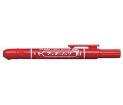 Permanentní popisovač Mckie Retractable, červená, 1,3 mm, stiskací, ZEBRA 51063