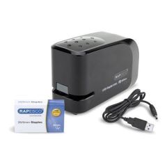 Sešívačka 626EL, černá, elektrická, 26/6, na 15 listů, USB nabíjení/baterie, RAPESCO 1454