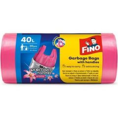 FINO  Pytle na odpadky Premium handles Aromatic, růžová, s vůní bílých květů, 40 l, 20 ks, FINO ,balení 20 ks