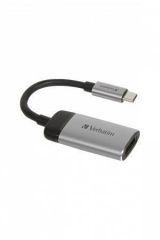 Adaptér, hliník-černá, USB-C/HDMI, 4K, VERBATIM 49143