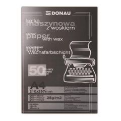 Donau  Průpisový papír, černý, pro psací stroj, A4, 50 listů, DONAU ,balení 50 ks