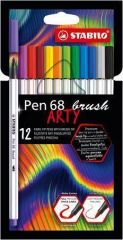 Štětcové fixy Pen 68 brush ARTY, 10 barev, STABILO 568/10-21-20