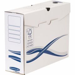 Archivační box Bankers Box Basic, modro-bílá, A4+, 100 mm, FELLOWES ,balení 25 ks