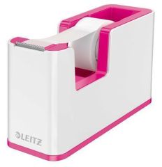 WOW Leitz  Odvíječ lepící pásky “Duo”, růžová, stolní, s páskou, LEITZ