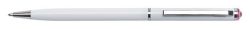 ART Crystella  Kuličkové pero SWS SLIM, bílá, růžový krystal SWAROVSKI®, 13 cm, ART CRYSTELLA® 1805XGS560