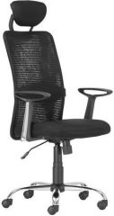 Kancelářská židle Jackson, černá, síťovina, chromovaná základna
