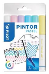 Set dekorativních popisovačů Pintor F, pastelová, 6 barev, 1 mm, PILOT