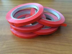 Páska na utěsnění sáčků, červená, 9 mm x 66 m, samolepicí ,balení 16 ks