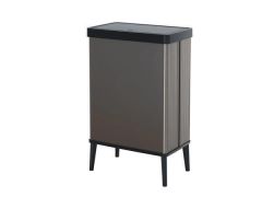 Odpadkový koš Verto High, šedá-černá, s víkem, dotykové otevírání, 54 l, CURVER 261011