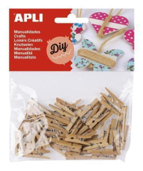 Apli  Mini kolíčky Creative, dřevěné, přírodní, APLI ,balení 45 ks