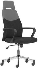 Kancelářská židle STERLING, černa a šedá, otočná, chrom