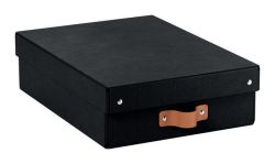 Úložný box Puro, černá, velikost M - nízký, 2 ks/balení, LEITZ 61480095 ,balení 2 ks