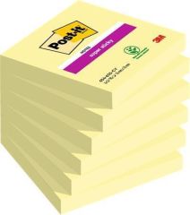 3M POSTIT  Samolepicí bloček Super Sticky, žlutá, 76 x 76 mm, 6x 90 listů, 3M POSTIT 7100263706 ,balení 90 ks