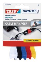 Správce kabelů On&Off 55236, mix barev, suchý zip, TESA ,balení 5 ks
