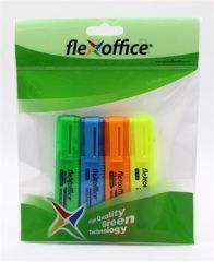 FLEXOFFICE  Zvýrazňovač HL05, 4 barvy, 1-4,0 mm, FLEXOFFICE