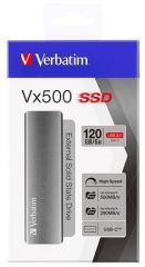 Verbatim  SSD (extérní paměť) Vx500, šedá, 120 GB, USB 3.1, VERBATIM