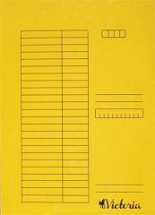 Desky s rychlovazačem, žluté, karton, A4, VICTORIA ,balení 5 ks