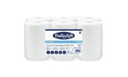 Papírové ručníky Universal System, bílá, 2-vrstvé, průměr 15,5 cm, 6 rolí, BULKYSOFT 97784.E10 ,balení 6 ks