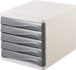 HELIT  Zásuvkový box, 5x zásuvka, šedý, plastový, HELIT