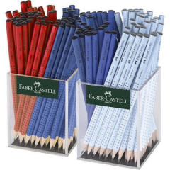 FABER-CASTELL  Grafitová tužka Grip 2001, displej/144 ks, mix barev, B, trojhranná, FABER-CASTELL 117040