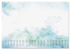 Podložka na stůl Watercolor Sea, 595 x 410 mm, 3 roční a týdenní kalendář, SIGEL H6314