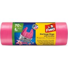 FINO  Pytle na odpadky Premium handles Aromatic, růžová, s vůní bílých květů, 70 l, 15 ks, FINO  ,balení 15 ks