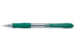 PILOT  Kuličkové pero Super Grip, zelené tělo, 0,27mm, zelená, PILOT