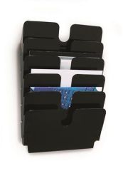 Durable  Držák na letáky FLEXIPLUS 6, černá, A4 na šířku, nástěnný, DURABLE
