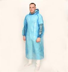 Pláštěnka s kapucí, modrá, jednorázová, PE, 10 ks/balení, SF0845 ,balení 10 ks
