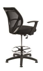 Kancelářská židle zvýšená High, černá, bez koleček, černý kříž, MaYAH