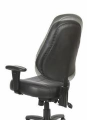 Kancelářská židle Champion Plus, s nastavitelnými područkami, černá bonded kůže, černý podstavec,