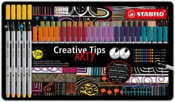 Linery Creative Tips ARTY, sada, 10 barev, 5 šířek stopy, plechová krabička, STABILO 89/50-6-20