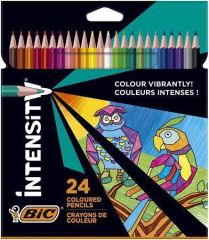 Sada pastelek Intensity Up, 24 různých barev, trojúhelníkový tvar, BIC 9641482