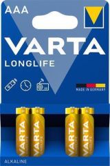 VARTA  Baterie, AAA (mikrotužková), 4 ks v balení, VARTA  Longlife Extra