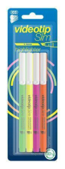 ICO  Zvýrazňovač Videotip Slim, 4 barvy, 1-3 mm, ICO 9580120004