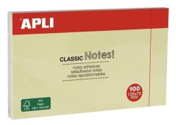 Samolepicí bloček CLASSIC, žlutá, 75 x 125 mm, 100 listů, APLI 10976 ,balení 100 ks