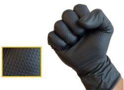 Ochranné rukavice, černá, jednorázové, nitrilové, 8,4 g, vel. XL, 90 ks, nepudrované, 1019XL ,balení 90 ks