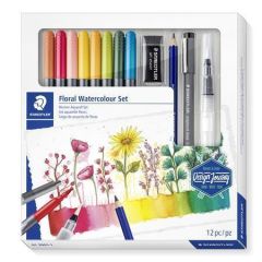 STAEDTLER  Štětcové fixy Design Journey Floral, 8 barev, sada, oboustranné, STAEDTLER 61 3001-1