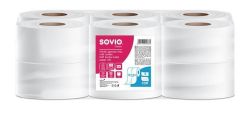 Toaletní papír, bílá, 2-vrstvý, 124,8 m, průměr 18 cm, 12 rolí, SOVIO PP20915 ,balení 12 ks