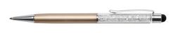 Kuličkové pero Touch, zlatá, bílé krystaly SWAROVSKI®, 14 cm, ART CRYSTELLA® 1805XGT303